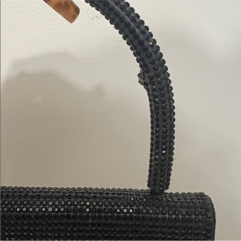 bebe Sparkling Black Rhinestone Clutch - Picture 6 of 6